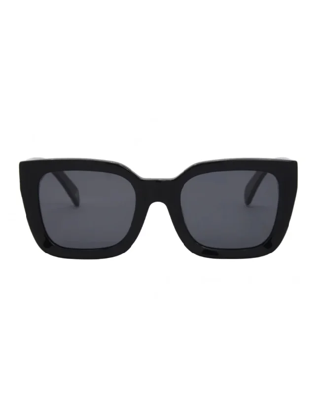 Alden Polarized Lens Sunglasses, Black/Smoke | I-SEA Thin - Rimmed Elegant Style