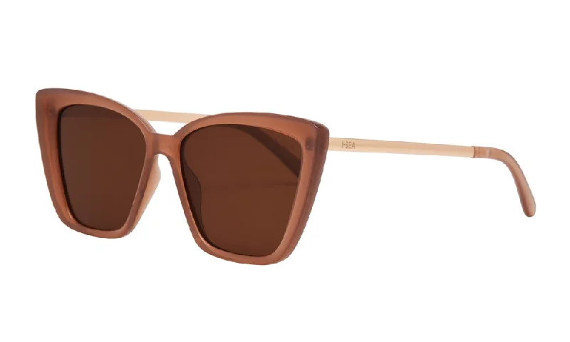 Aloha Fox Polarized Sunglasses, Dusty Rose/Brown | I-SEA Transparent Frame Trend