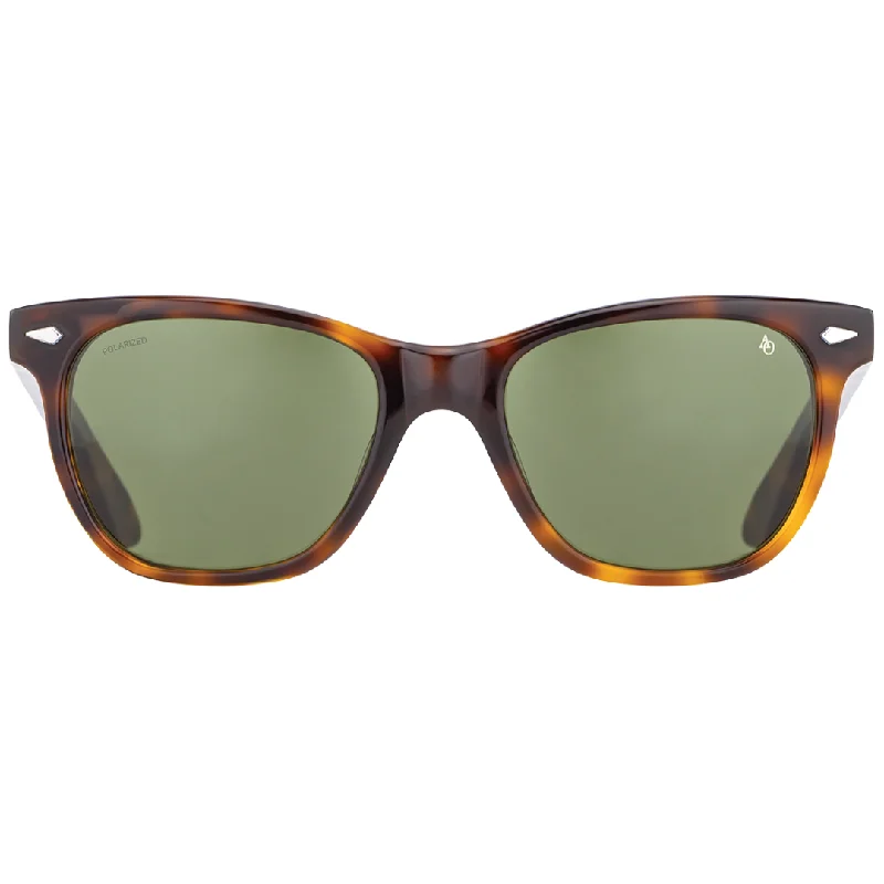 AO Saratoga Sunglasses in Tortoise Polarized Oval - Rimmed Sophisticated Look