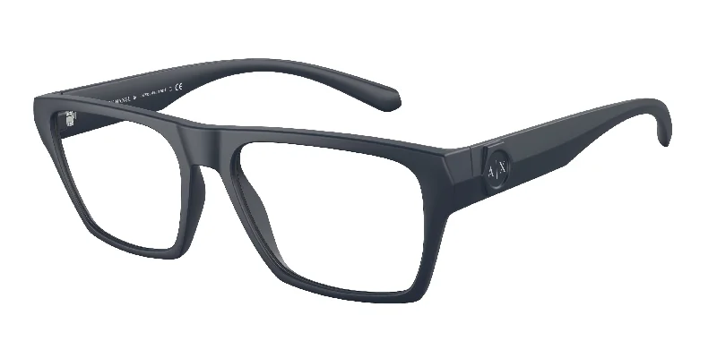 Armani Exchange Men's 55mm Matte Blue Opticals AX3097-8181-55 Round - Rimmed Bohemian Look Armani Exchange Men's 55mm Matte Blue Opticals AX3097-8181-55 Round - Rimmed Bohemian Look