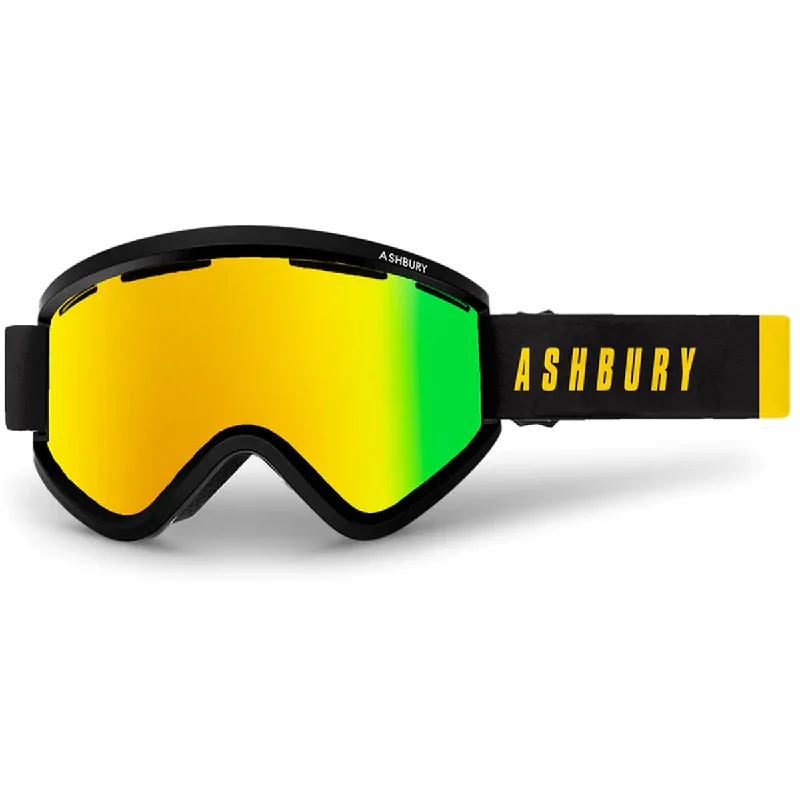 Ashbury Blackbird Snowboard Goggles - Bank/Gold Mirror/Yellow Spare Foldable Travel - Friendly Glasses Ashbury Blackbird Snowboard Goggles - Bank/Gold Mirror/Yellow Spare Foldable Travel - Friendly Glasses