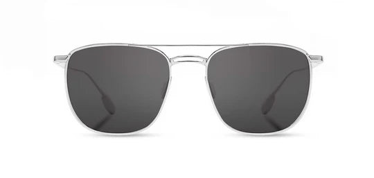 Ashland Metal Sunglasses | Silver Walnut | Grey Polarized | Shwood Rectangle Business Style