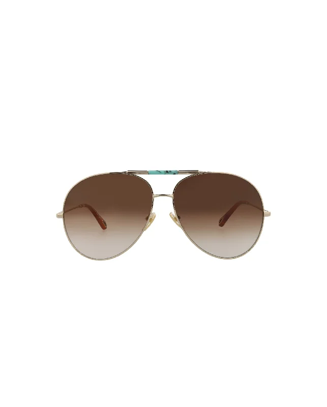 Aviator-Frame Metal Sunglasses Geometric - Shaped Avant - Garde