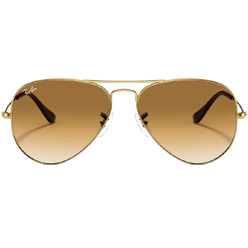 Aviator Polished Gold/Gradient Brown Thin - Rimmed Elegant Style