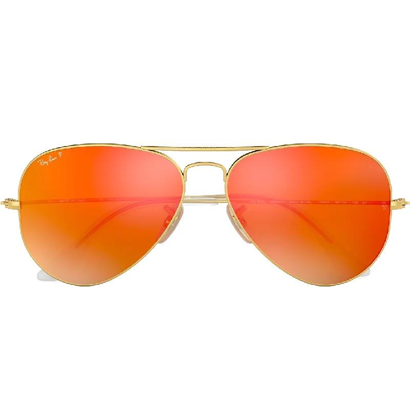Aviator M - Matte Gold/Mirror Red Two - Tone Frame Contrast