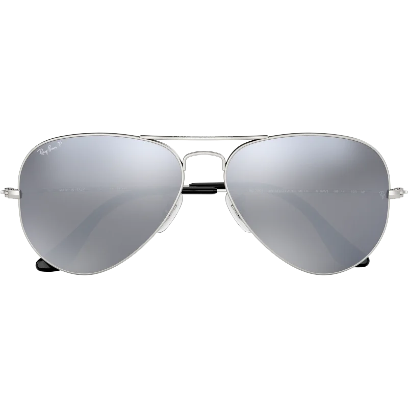 Aviator M - Matte Silver/Grey Mirror Cat - Eye Feminine Design