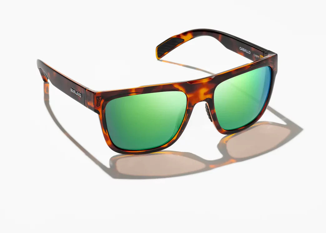 Bajio - Caballo Sunglasses - Brown Tortoise Glass Frame - Green Mirror Glass Lenses Round - Rimmed Bohemian Look Bajio - Caballo Sunglasses - Brown Tortoise Glass Frame - Green Mirror Glass Lenses Round - Rimmed Bohemian Look