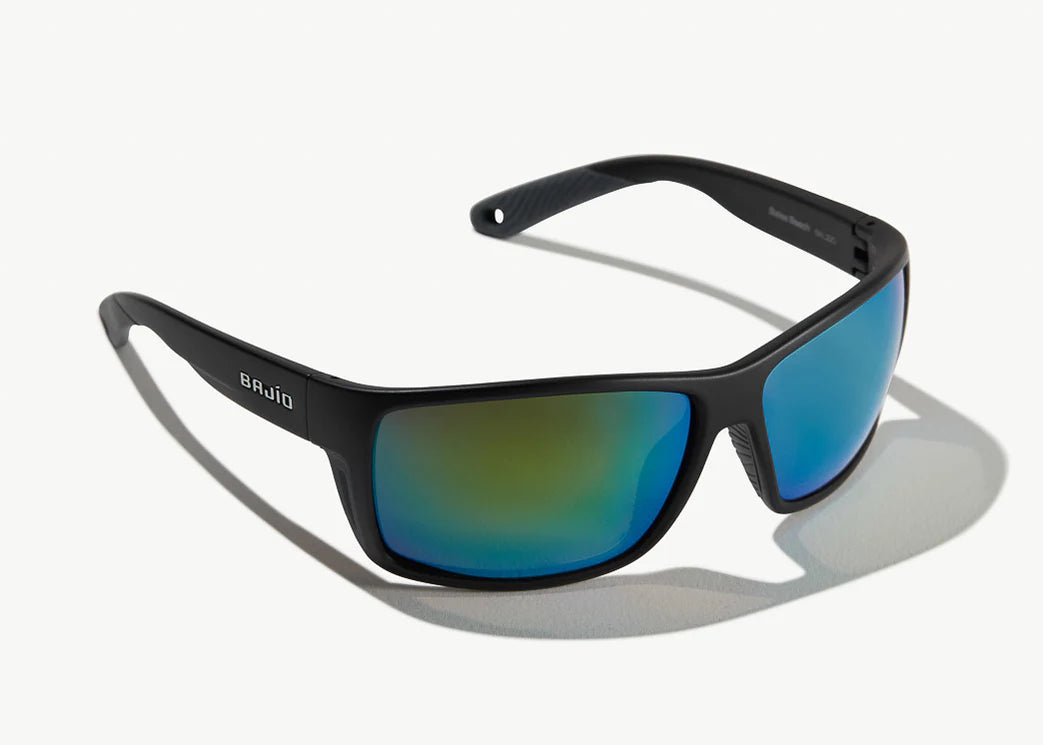 Bajio - Bales Beach Sunglasses - Black Matte Frame - Green Mirror Glass Lenses Chunky Black - Frame Goth Look