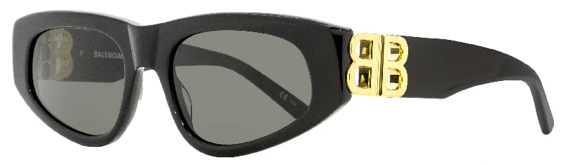 Balenciaga Women's Cateye Sunglasses BB0095S 001 Black/Gold 53mm Wrap - Around Ski Goggles