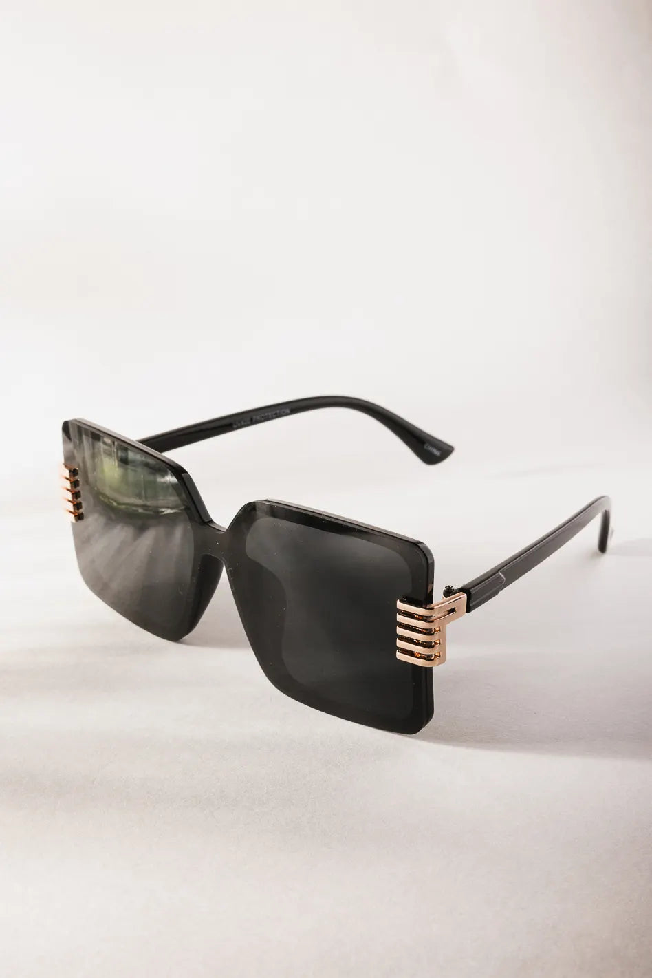 Bentlee Sunglasses in Black Glitter - Embellished Party Glasses