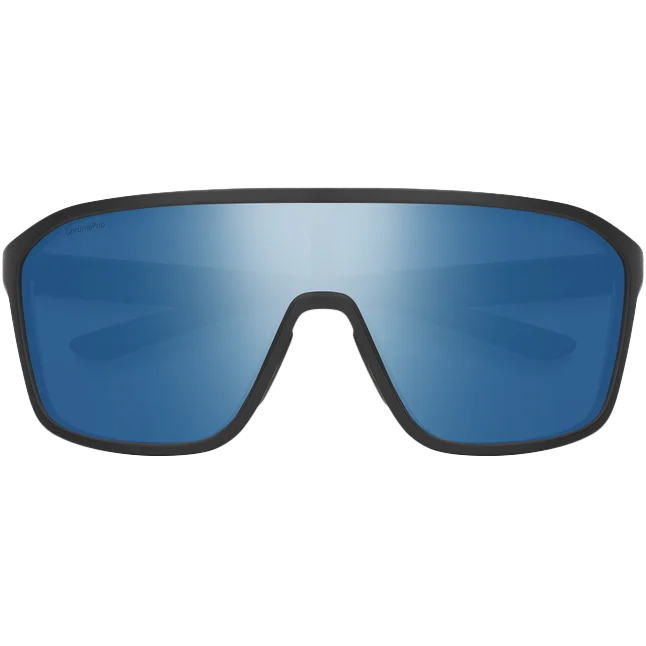 Boomtown - Matte Black/ChromaPop Polarized Blue Mirror Translucent Frame Modern Aesthetic