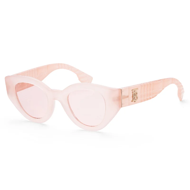 Burberry Women's Meadow 47mm Pink Sunglasses BE4390-4060-5-47 Translucent Frame Modern Aesthetic Burberry Women's Meadow 47mm Pink Sunglasses BE4390-4060-5-47 Translucent Frame Modern Aesthetic