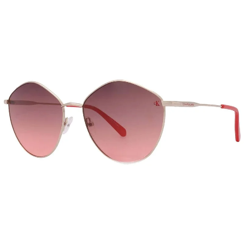 Calvin Klein Women's 61 mm Gold Sunglasses Matte - Finish Plastic Frame Look