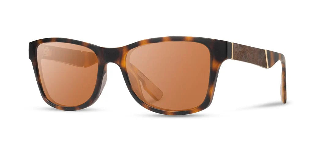 Canby ACTV Sunglasses | Matte Brindle / Elm Burl | Brown Polarized | Shwood Retro Round - Frame Look