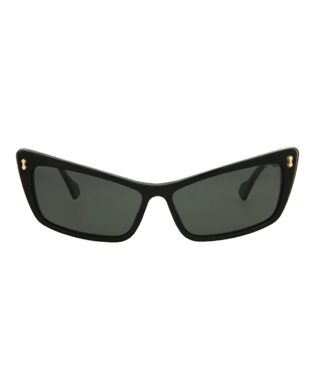 Cat Eye-Frame Acetate Sunglasses Geometric - Patterned Frame Design