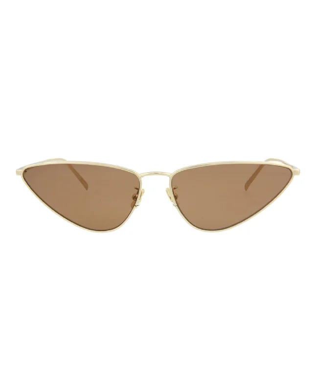 Cat Eye-Frame Metal Sunglasses Mirrored - Lens Driving Look