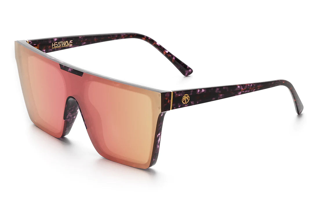 CLARITY SUNGLASSES: Velvet Tortoise - Polarized Rose Gold Vintage - Style Browline Glasses