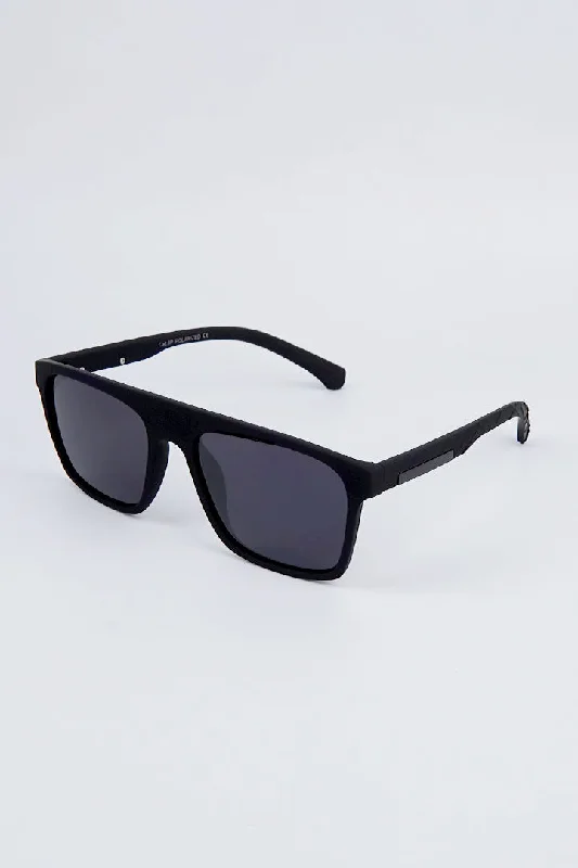 Classic Square Sunglasses - Black Foldable Travel - Friendly Glasses