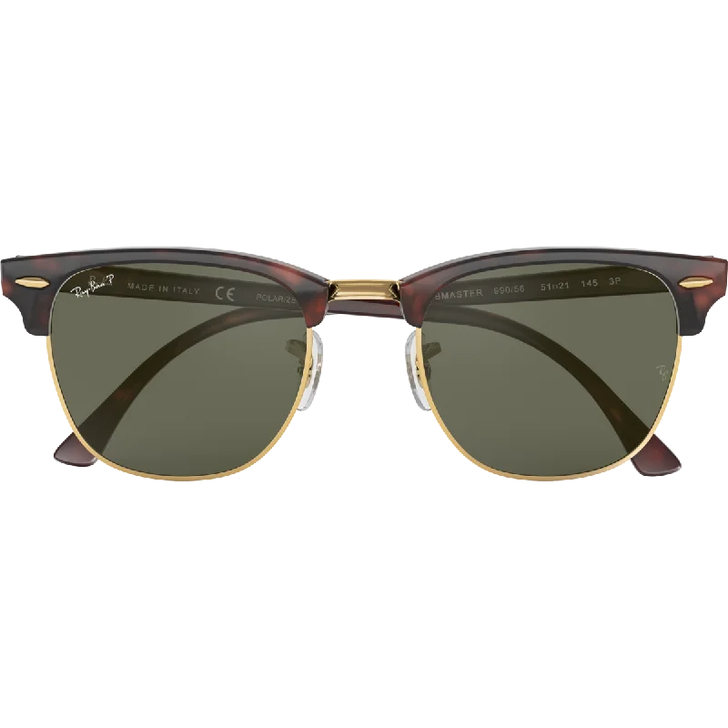 Club Master M - Red Havana/G-15 Green Polarized Leather - Trimmed Luxe Style