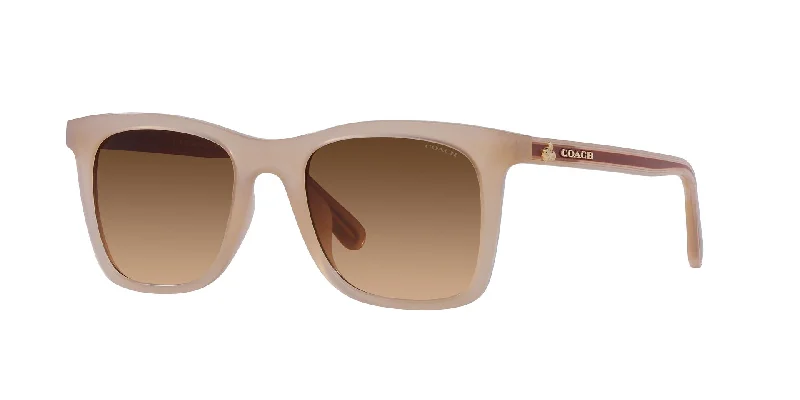 Coach Women's 51 mm Milky Ivory Sunglasses Translucent Frame Modern Aesthetic