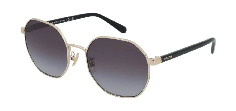 Coach Women's 56mm Shiny Light Gold Sunglasses Geometric - Patterned Frame Design