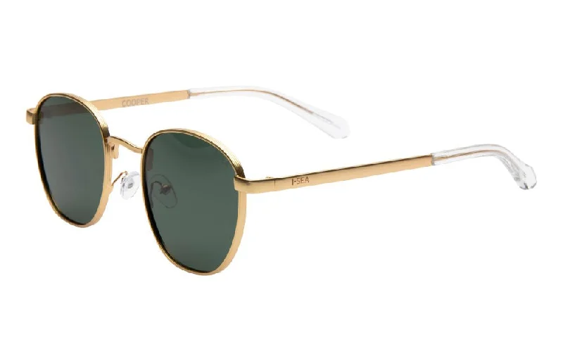 Cooper Polarized Sunglasses, Gold Green | I-SEA Tortoiseshell Pattern Aesthetic