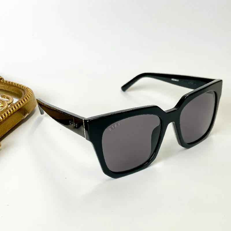 DIFF | Ariana II Square Lens Sunglasses in Black Flip - Up Dual - Purpose Design