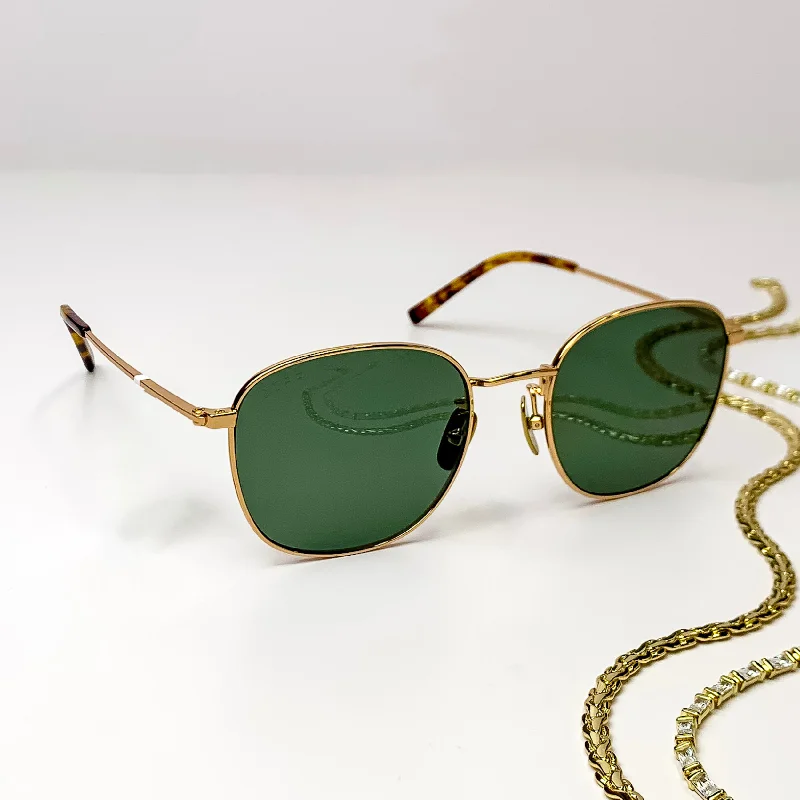 DIFF | Axel Polarized Square Sunglasses in Gold Hipster Style