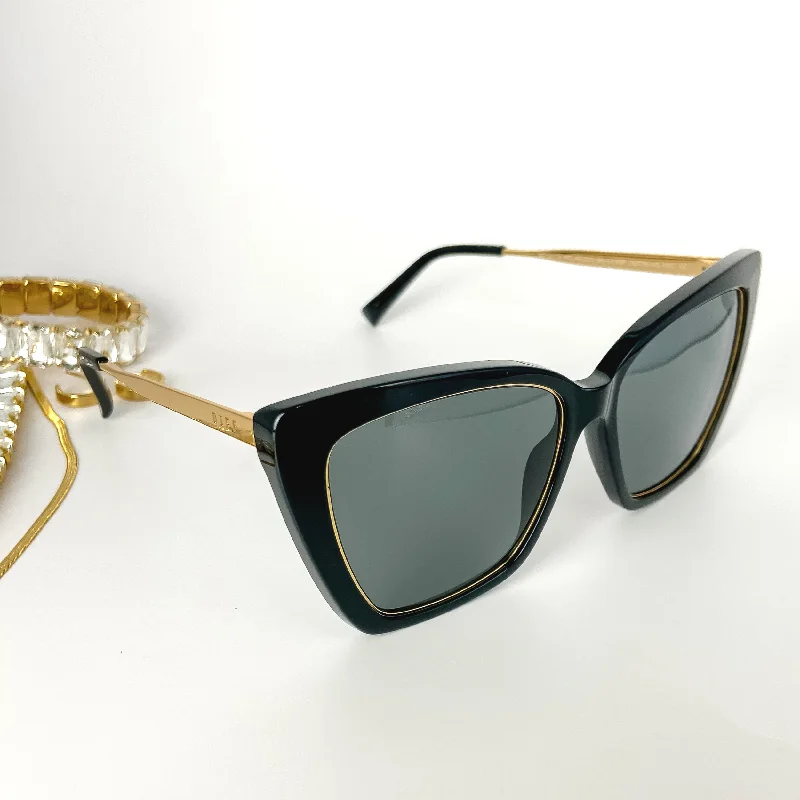 DIFF | Becky IV Polarized Grey Lens Sunglasses in Black Cat - Eye Vintage Revival