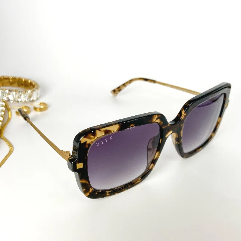 DIFF | Sandra Grey Gradient Lens Sunglasses in Espresso Tortoise Leather - Trimmed Luxe Style DIFF | Sandra Grey Gradient Lens Sunglasses in Espresso Tortoise Leather - Trimmed Luxe Style