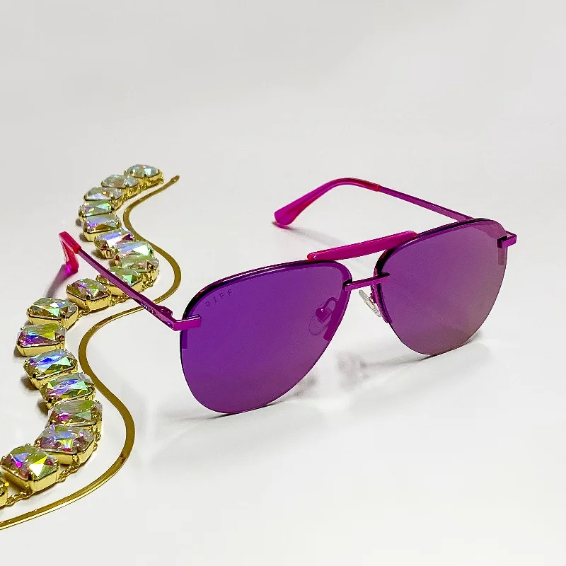 DIFF | Tahoe Aviator Sunglasses in Pink Metallic High - Tech Smart Glasses