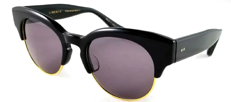 Dita LIBERTY BLK 18K GLD Color1 Round Sunglasses Rectangle - Rimmed 