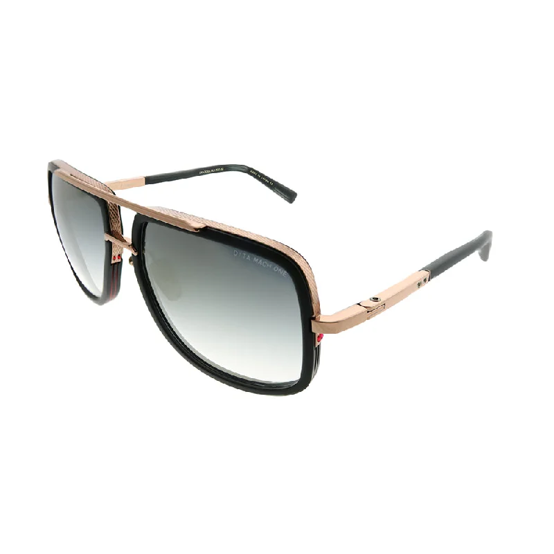Dita Mach-One DRX-2030-L-BLK-RGD-59 Unisex Aviator Sunglasses Art - Deco - Inspired Eyewear