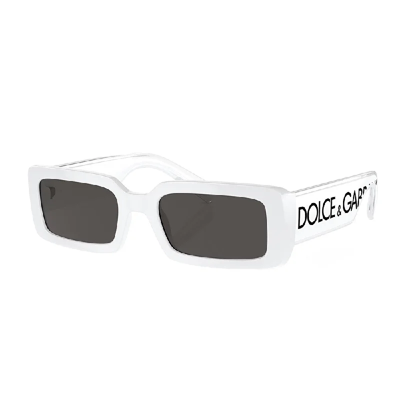 Dolce & Gabbana  DG 6187 331287 53mm Womens Rectangle Sunglasses Glossy Metal Frame Look