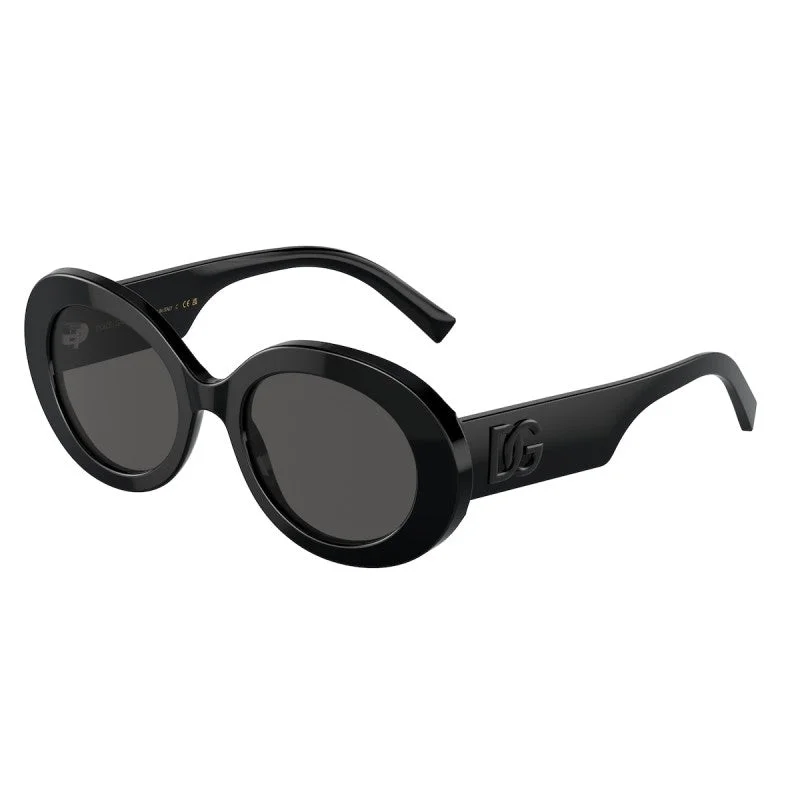 Dolce & Gabbana Women's 51mm Black Sunglasses Round - Rimmed Bohemian Look
