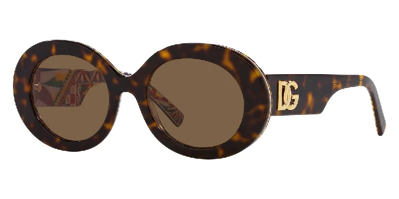 Dolce & Gabbana Women's 51mm Havana On White Barrow Sunglasses DG4448F-321773-51 Sports - Wrap Performance Look