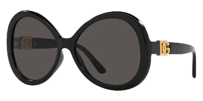Dolce & Gabbana Women's 60mm Black Sunglasses DG6194U-501-87-60 Translucent Frame Modern Aesthetic