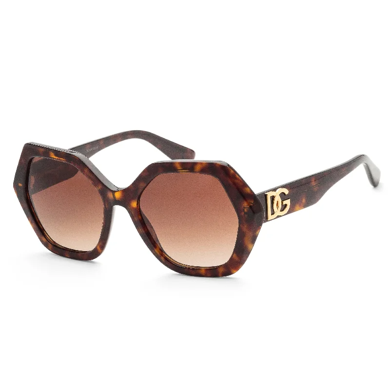 Dolce & Gabbana Women's Havana 54mm Sunglasses Wayfarer Streetwear Style