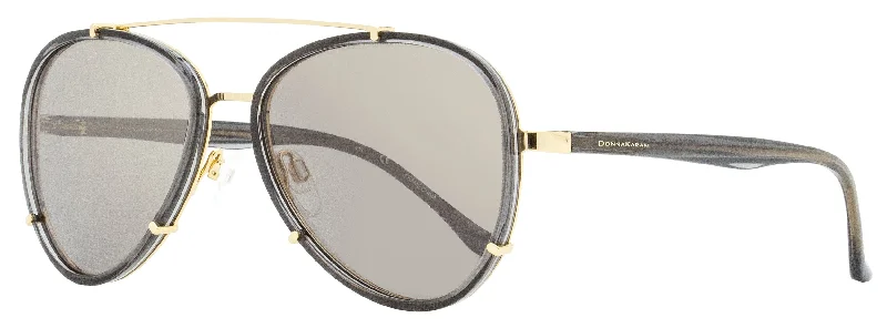 Donna Karan Women's Pilot Sunglasses DO500S 014 Smoke Crystal/Gold 57mm Classic Aviator Style
