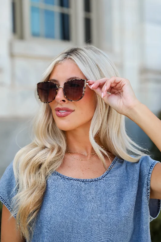 Edgy Intention Tortoise Cat Eye Sunglasses Mirrored - Lens Driving Look