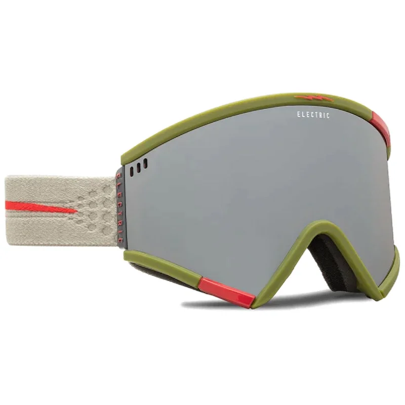 Electric Roteck Snowboard Goggles - Matte Evergreen/Fume Silver Leather - Trimmed Luxe Style Electric Roteck Snowboard Goggles - Matte Evergreen/Fume Silver Leather - Trimmed Luxe Style