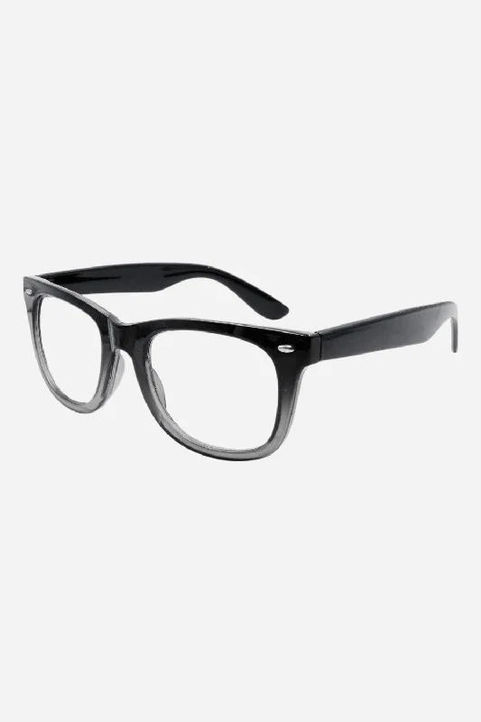 Gabriel + Simone Elwood Readers in Black Fade Grey Wayfarer Streetwear Style