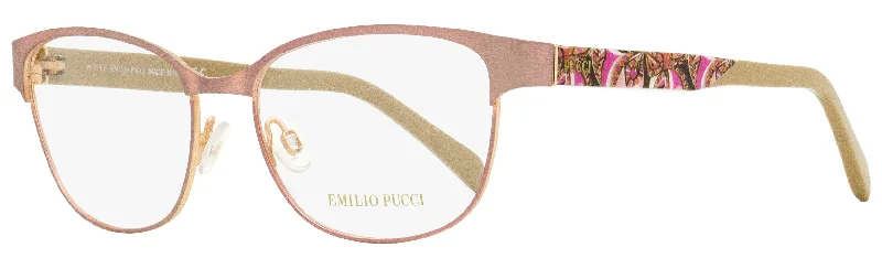 Emilio Pucci Women's Oval Eyeglasses EP5016 074 Pink/Powder Pink 53mm Geometric - Patterned Frame Design Emilio Pucci Women's Oval Eyeglasses EP5016 074 Pink/Powder Pink 53mm Geometric - Patterned Frame Design