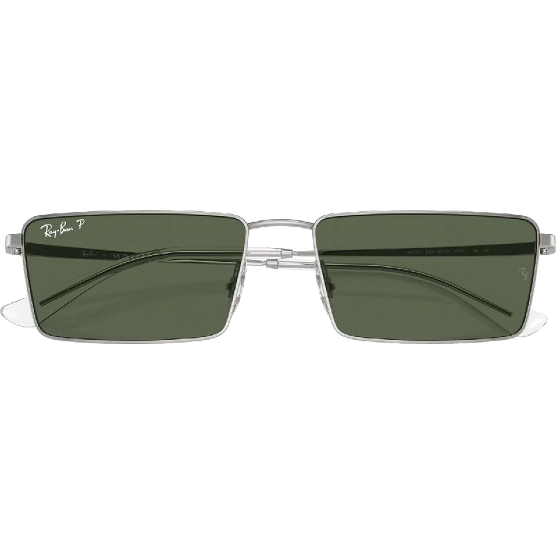 Emy Bio-Based - Polished Silver/Dark Green Rhinestone - Embellished Glam Design