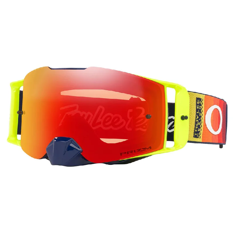 Oakley Front Line MX Goggle Graph Yellow W/Prizm Torch Round - Rimmed Bohemian Look