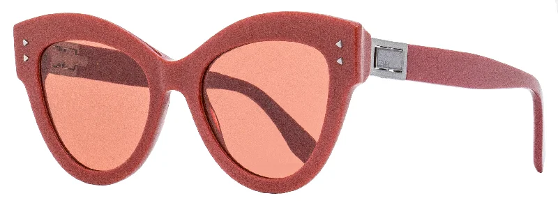 Fendi Women's Cat Eye Sunglasses FF0266S C9AU1 Maroon 52mm Oval - Shaped Academic Look