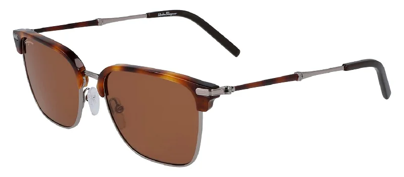 Ferragamo SF 227S 085 Clubmaster Sunglasses Wire - Frame Intellectual Look