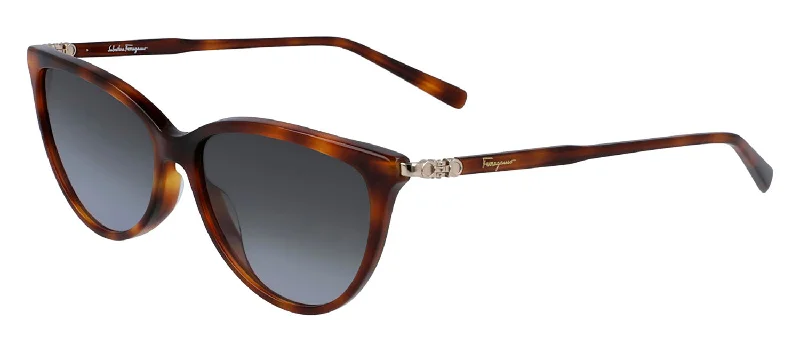 Ferragamo SF 2870S 214 Cat-Eye Sunglasses Round - Rimmed Bohemian Look