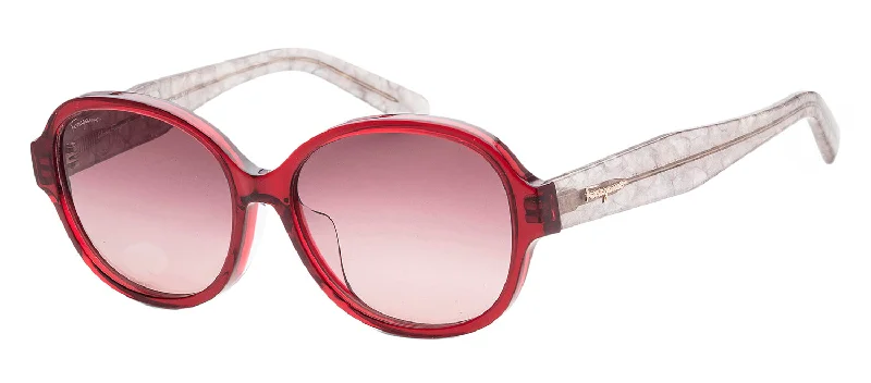 Ferragamo SF 885SA 613 Oval Sunglasses Wayfarer Streetwear Style