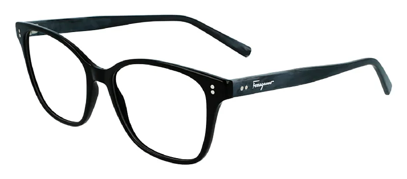 Ferragamo SF2912 004 Square Eyeglasses Vintage - Style Browline Glasses